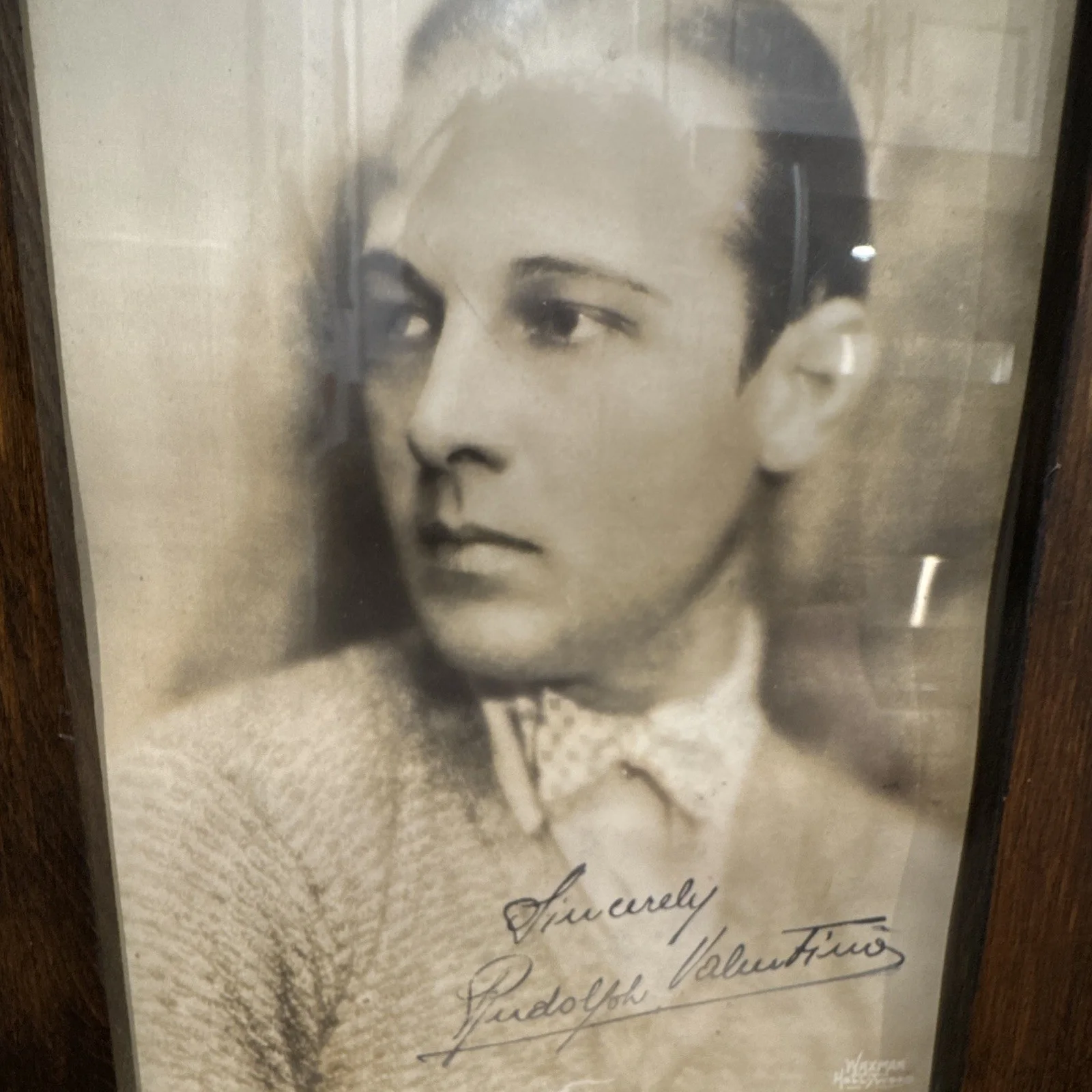 Rudolph Valentino — Rudolph Valentino Signed Framed Black & White Photograph Autograph