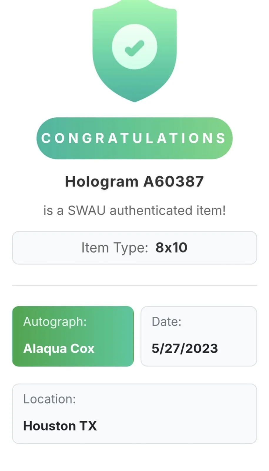 Alaqua Cox — Alaqua Cox Signed 8x10 Photo Marvel Hawkeye & Echo SWAU Certification, image 2