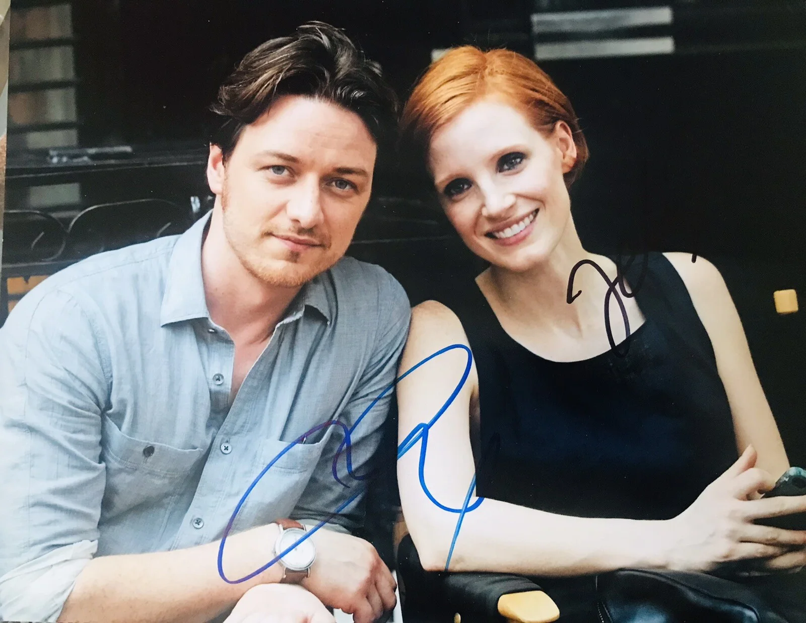 Jessica Chastain, James McAvoy — James McAvoy & Jessica Chastain Signed 8x10 Photo - Photo Proof. Xmen