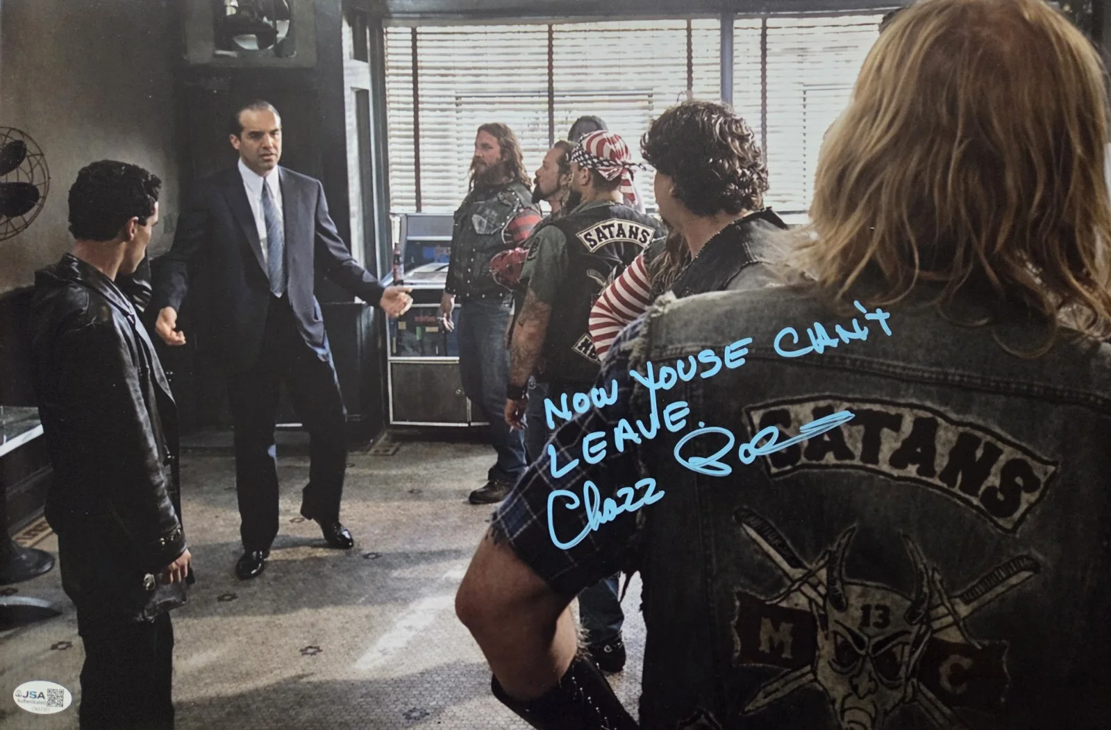 chazz palminteri — Now Youse Cant Leave Chazz Palminteri Signed 12x18 Photo Bronx Tale JSA COA
