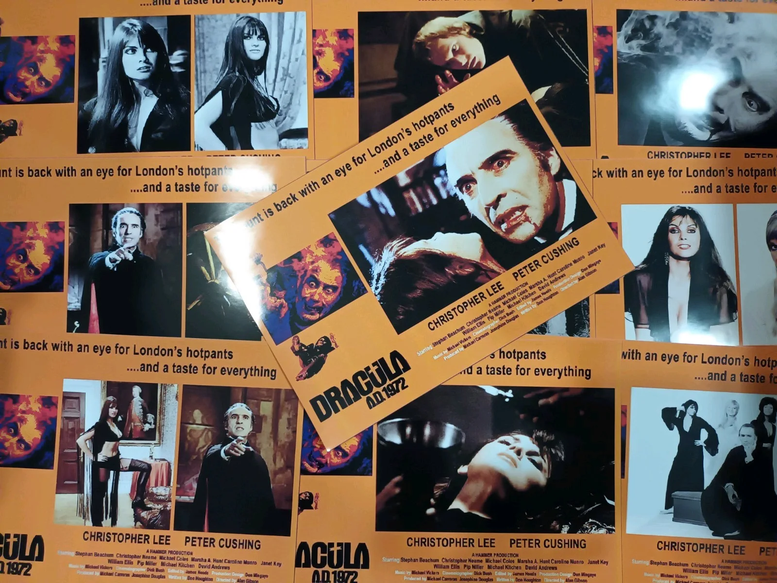 Dracula 1972AD (HammerHorror). 10 rare glossy 10x8ins Lobby Cards/8 Bookmarks., image 4