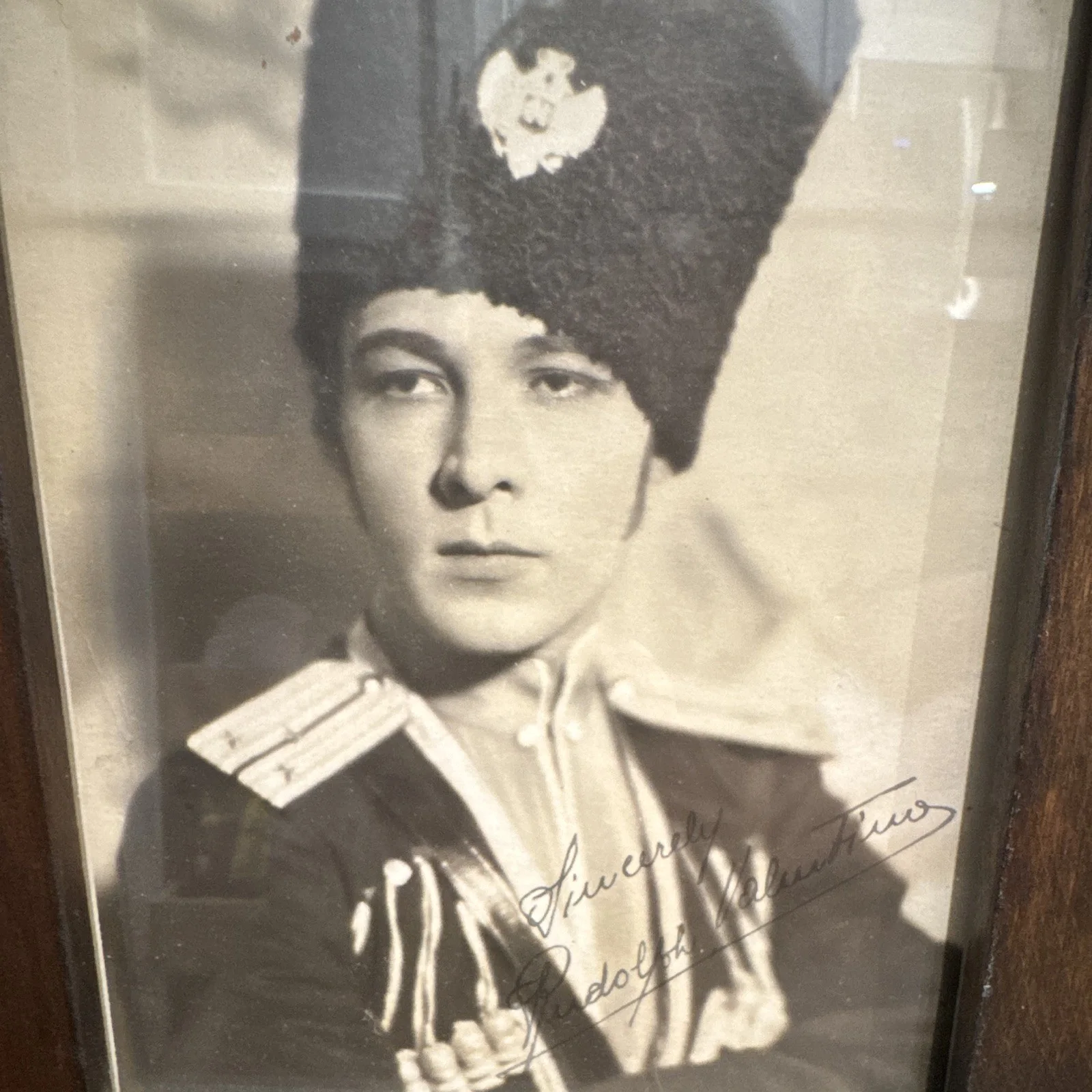 Rudolph Valentino — Rudolph Valentino Signed Original Movie Photograph in Military Costume