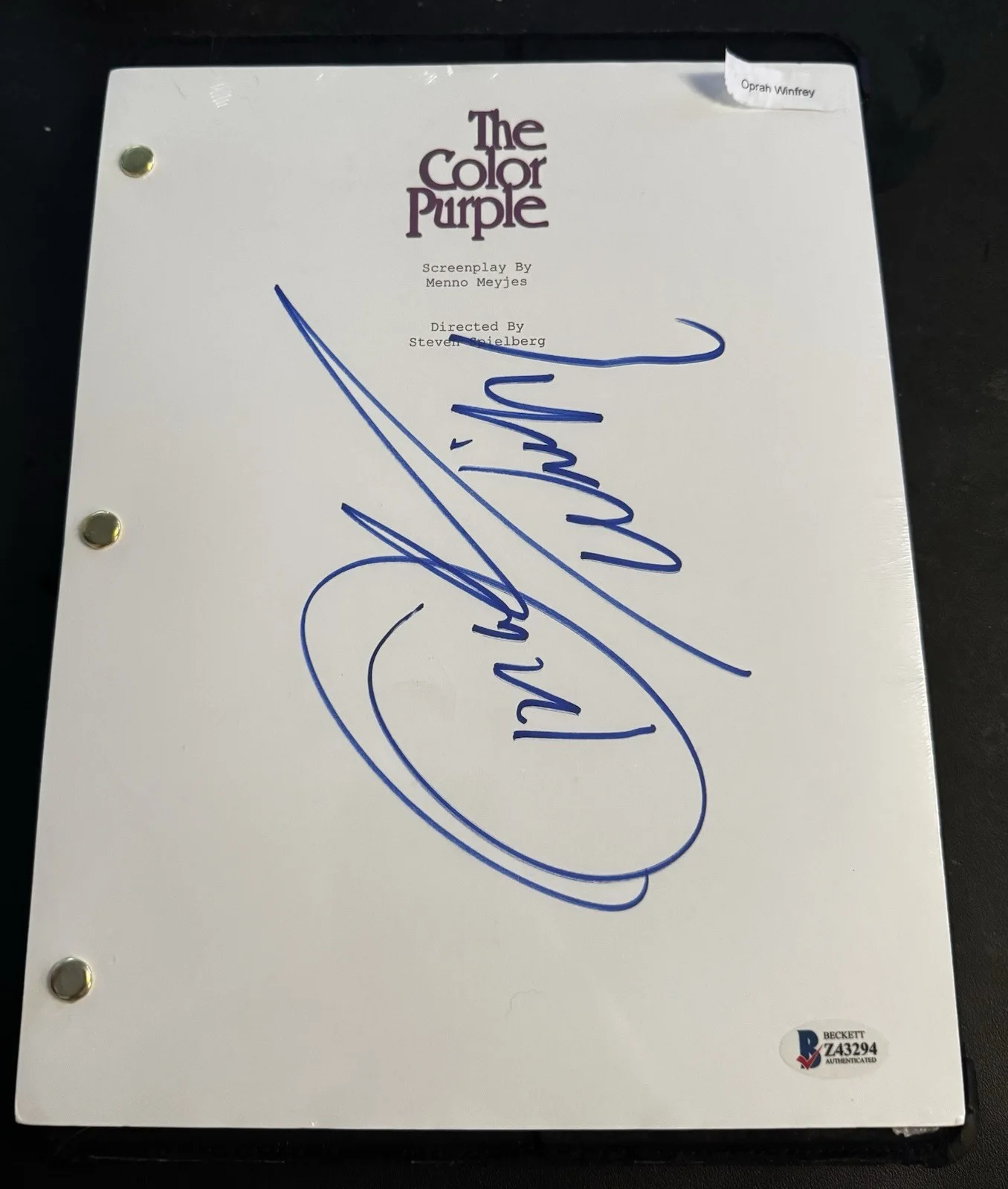 Oprah Winfrey — OPRAH WINFREY Signed THE COLOR PURPLE Full Sealed Script Beckett COA BAS OSCAR