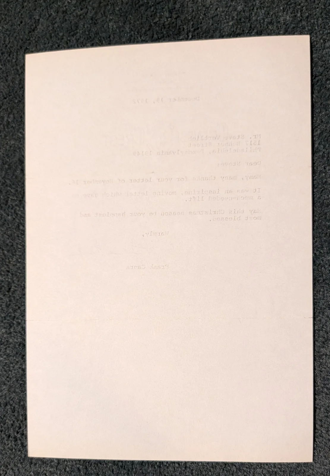 Frank Capra — WOW! Director FRANK CAPRA 1972 typed/hand-signed letter! IT'S A WONDERFUL LIFE!, image 4