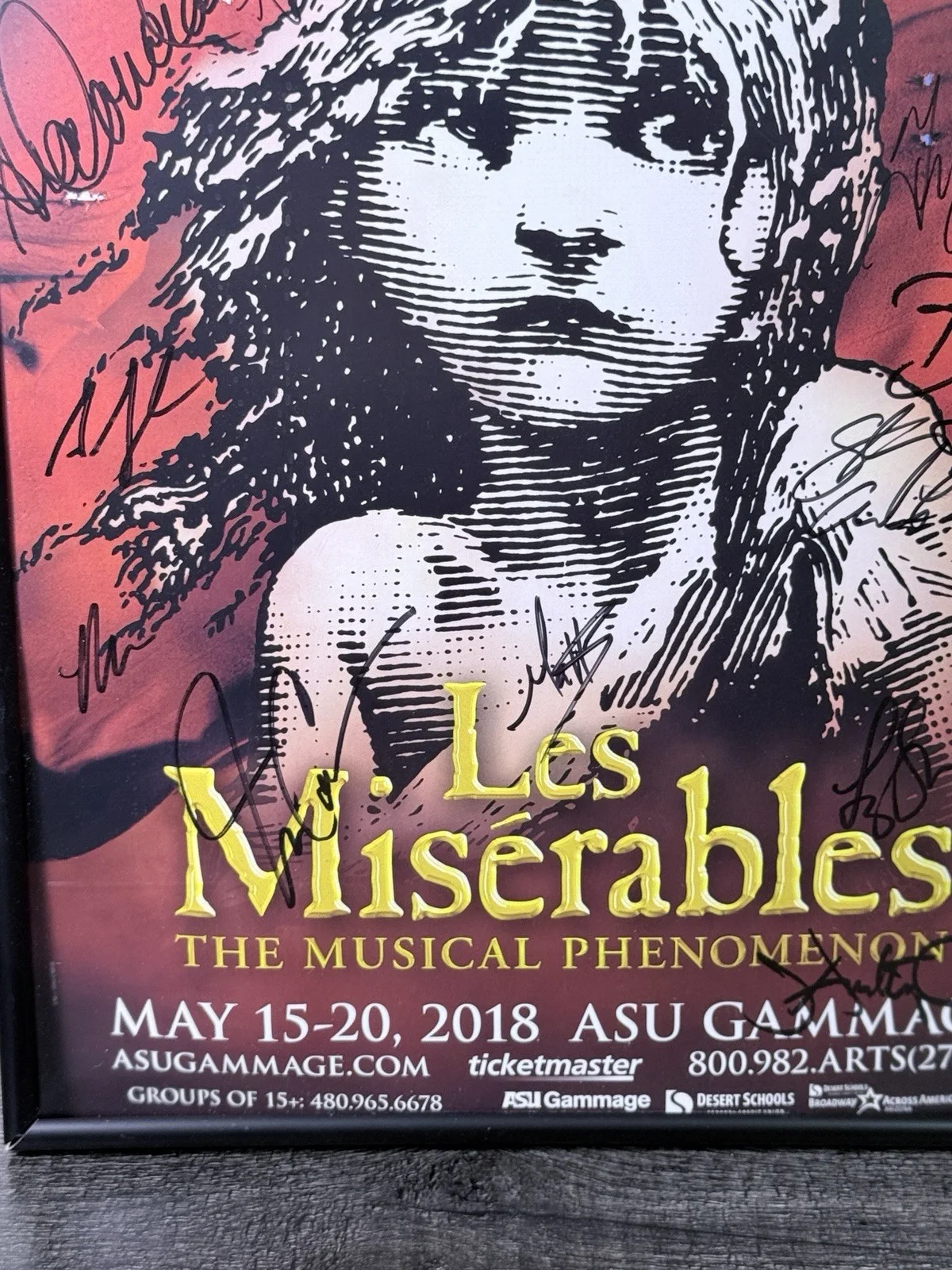 Les Miserables Nick Cartell Autographed Cast Signed Poster ASU 2018, image 5