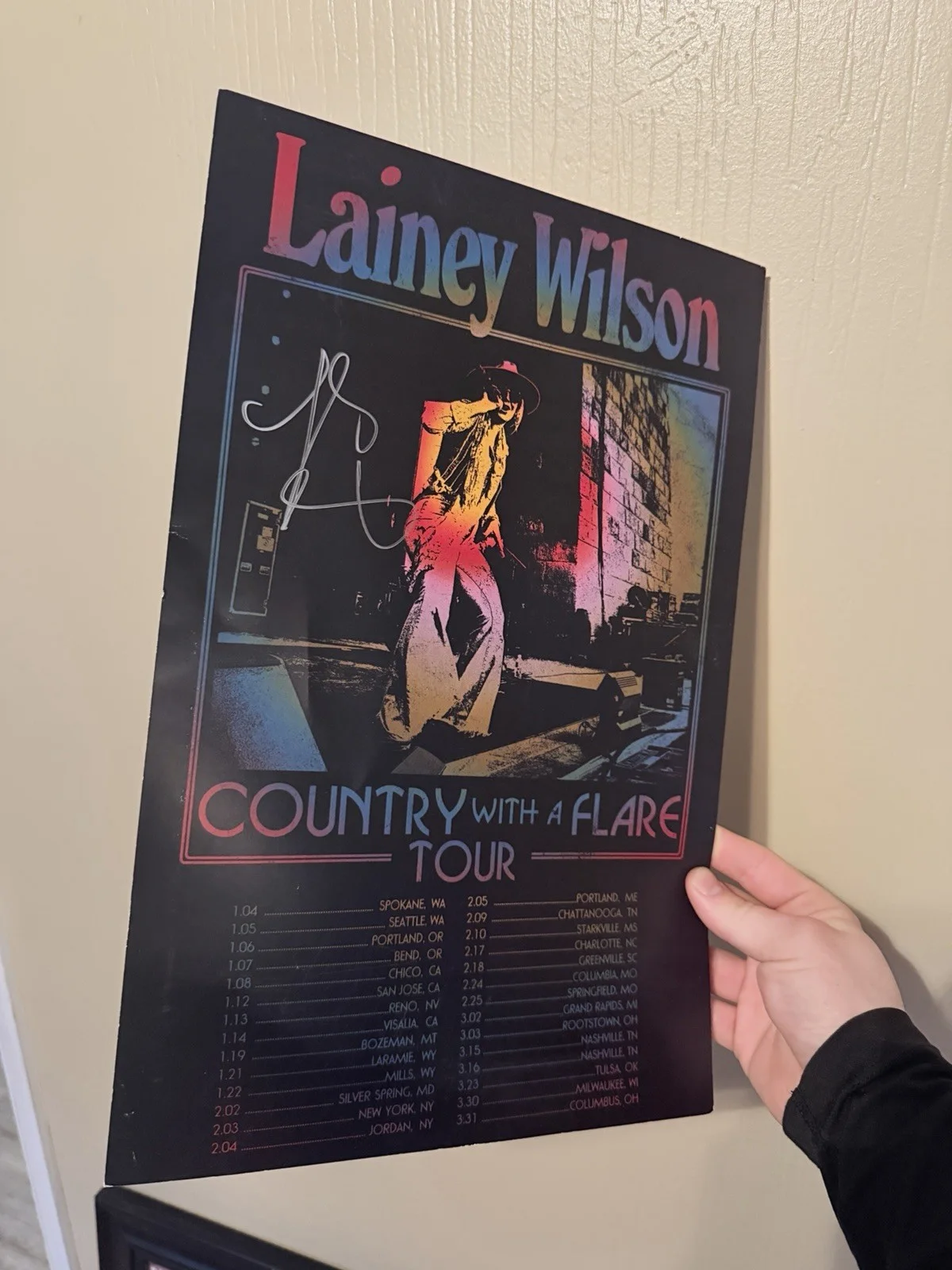 LAINEY WILSON SIGNED 11X17 Tour Poster, image 2