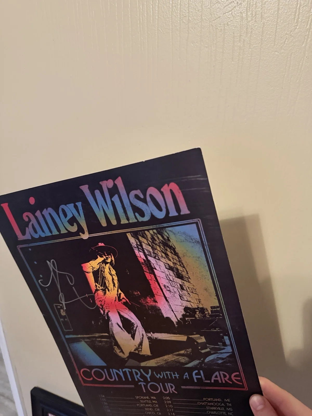 LAINEY WILSON SIGNED 11X17 Tour Poster, image 3