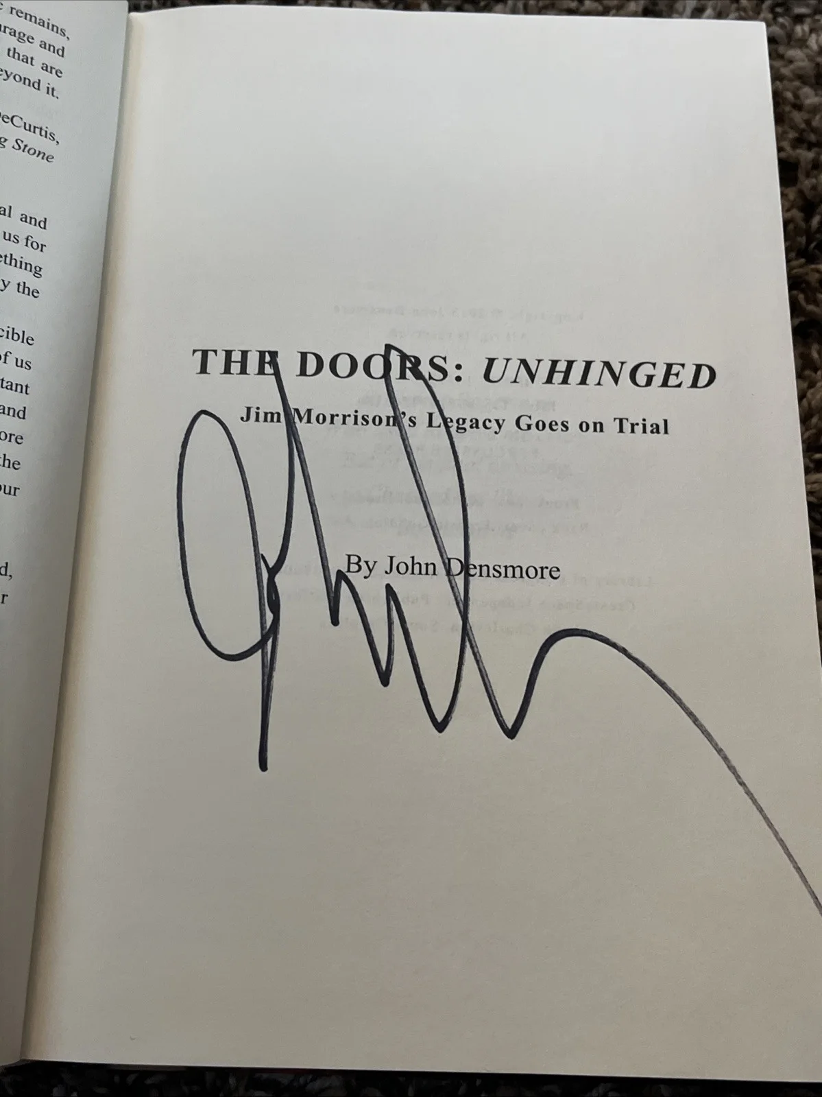 John Densmore *SIGNED* The Doors: Unhinged Book - The Doors - Rock & Roll HOF, image 2