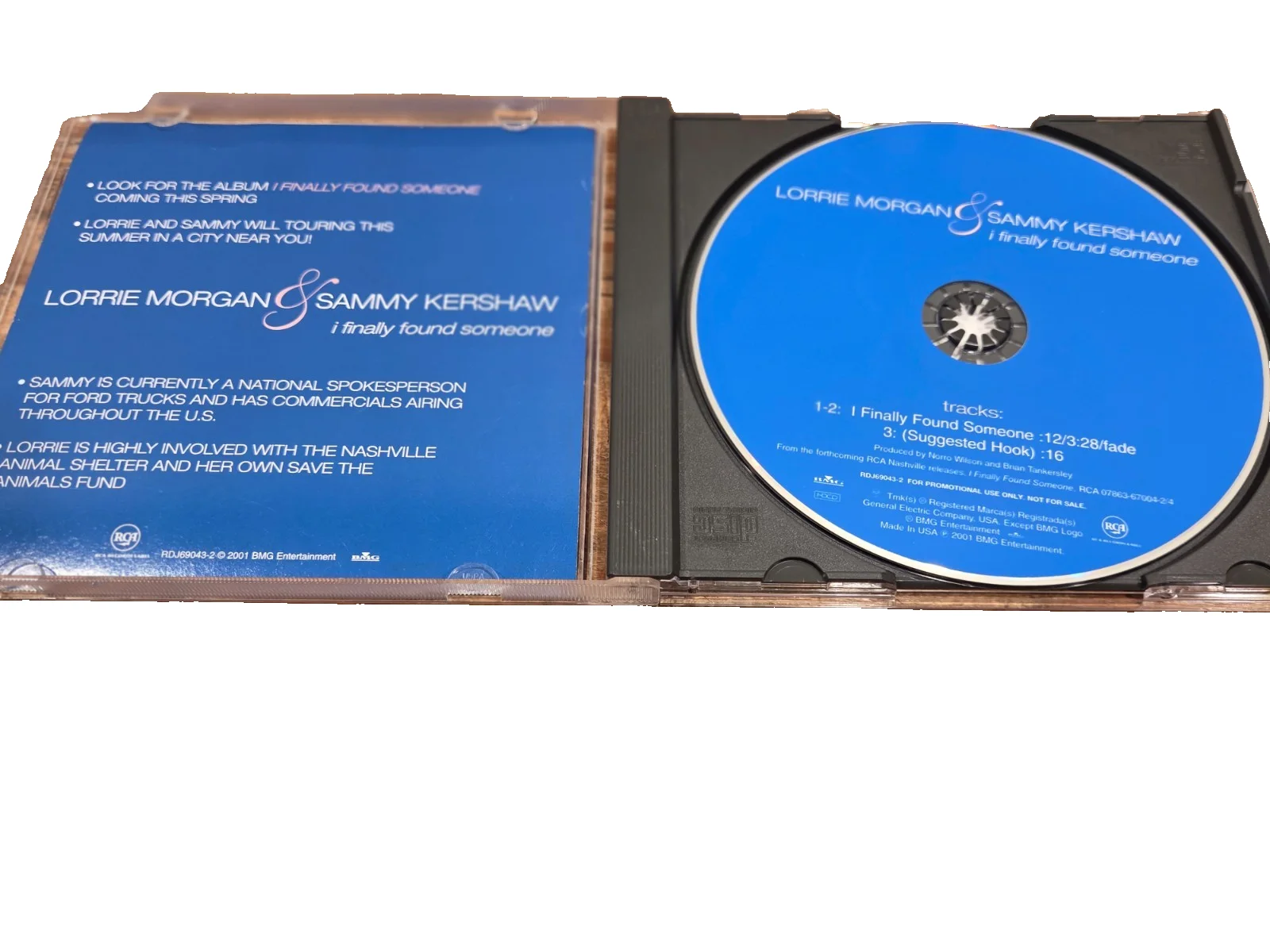 Sammy Kershaw & Lorrie Morgan I Finally Found Someone signed cd single, image 2