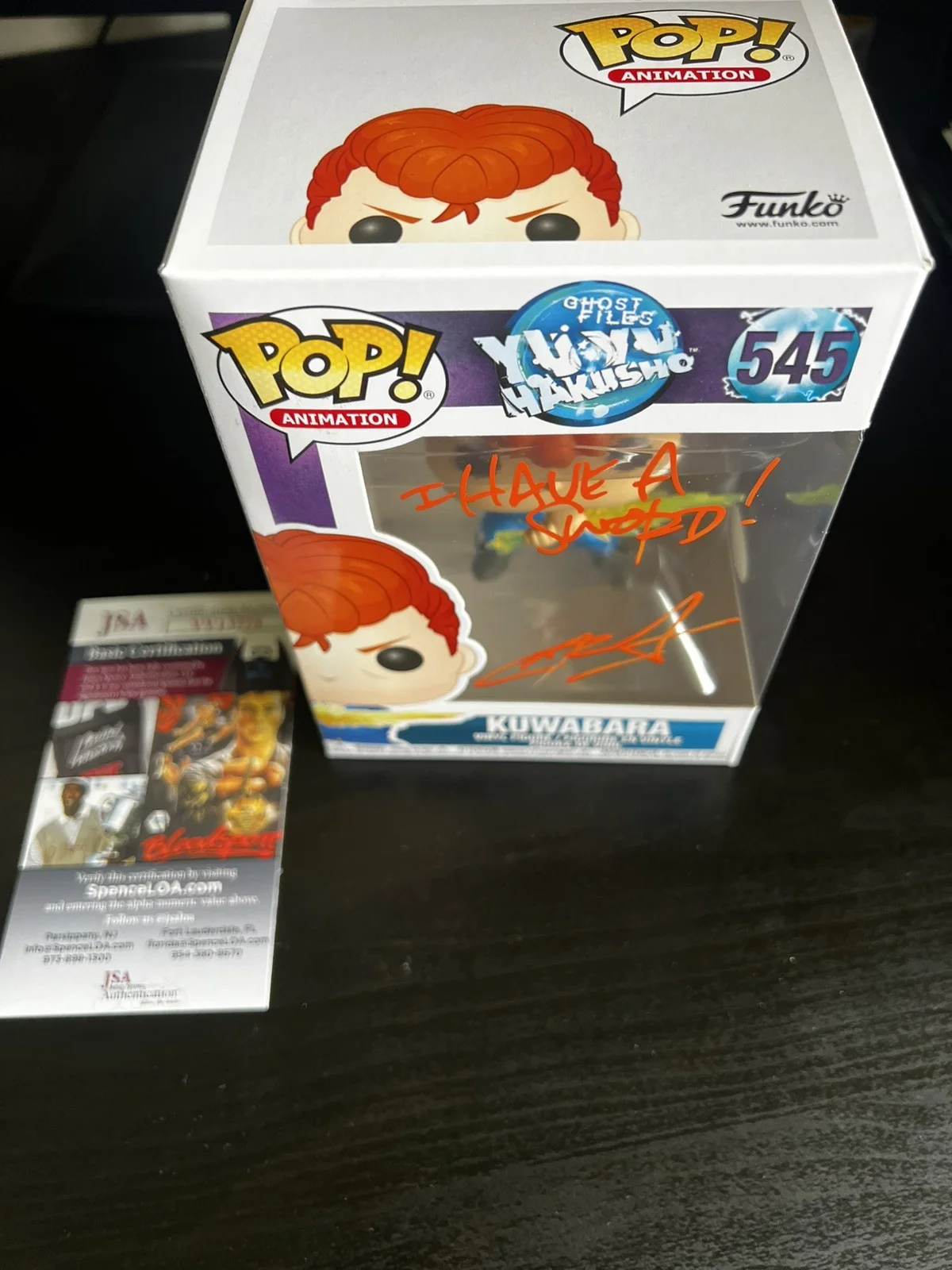 Chris Sabat — Kuwabara Signed Funko Pop 545 Chris Sabat Yu Yu Hakusho Autograph Vinyl JSA COA, изображение 2