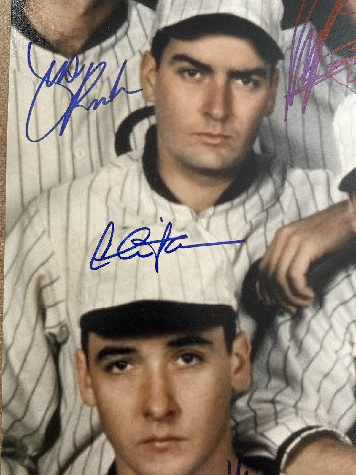 Charlie Sheen, John Cusack, Michael Rooker — Eight men out signed 16 x 20 SHEEN , Cusack , Rooker , DB Sweeney 4 Others JSA, image 2