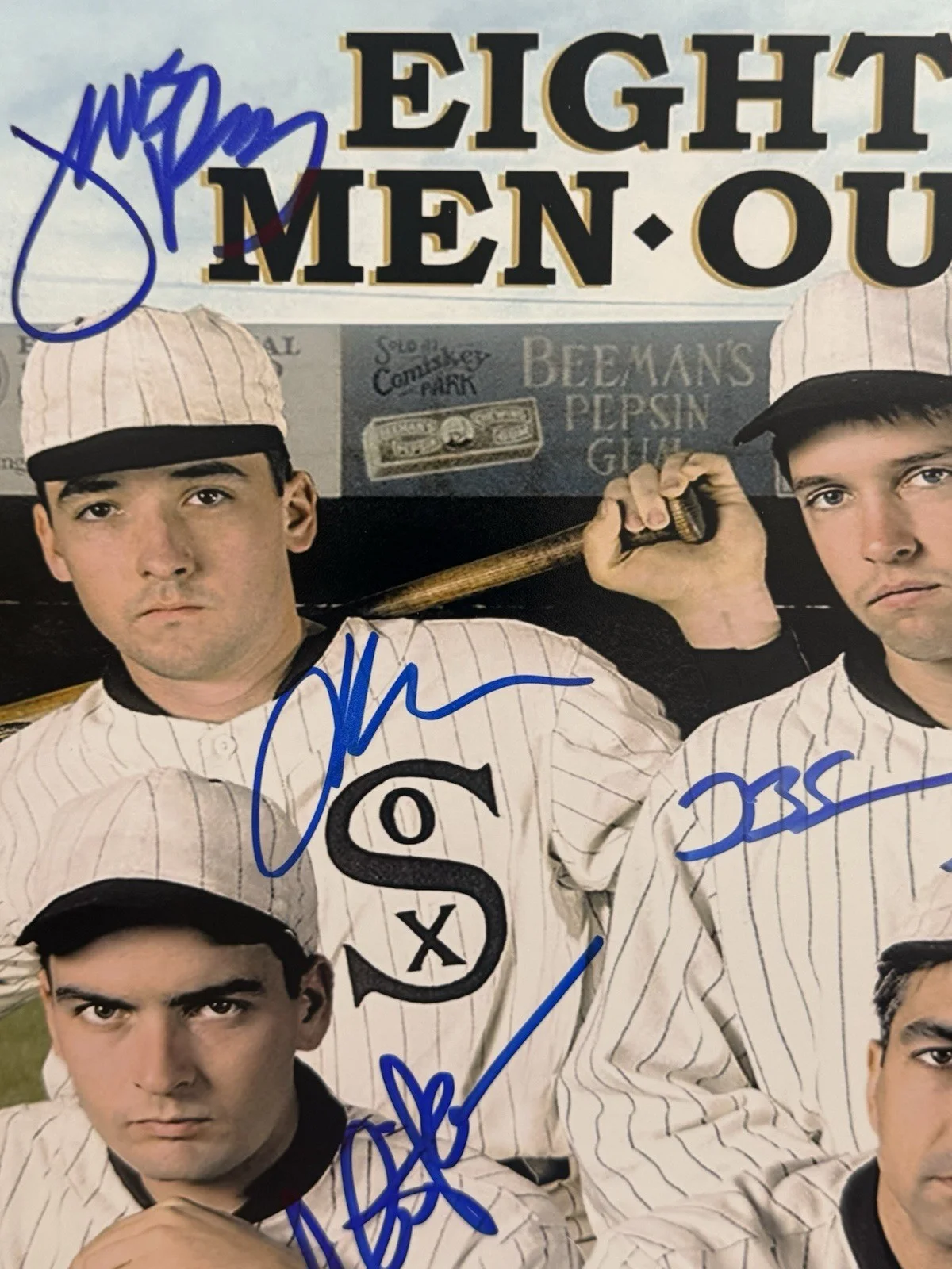 Charlie Sheen, John Cusack — Eight men out signed 8x10 SHEEN , Cusack ,P Lang , DB Sweeney James Read JSA, image 2
