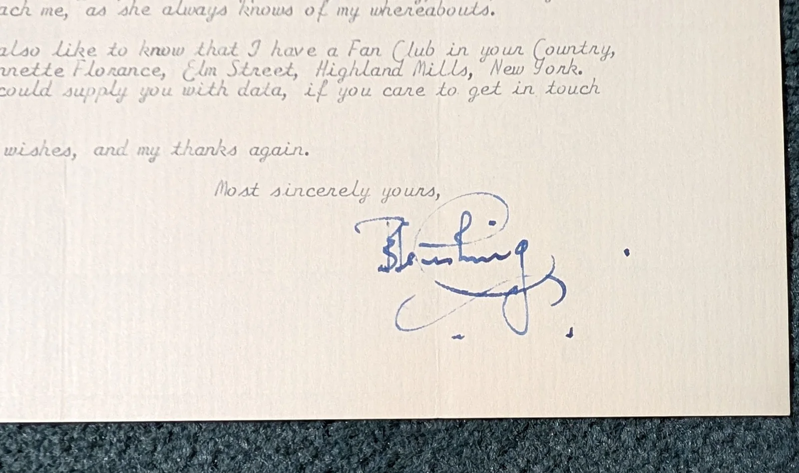 Peter Cushing — PETER CUSHING 10/24/66 TYPED/SIGNED LETTERHEAD! FRANKENSTEIN/DRACULA! STAR WARS!, изображение 2