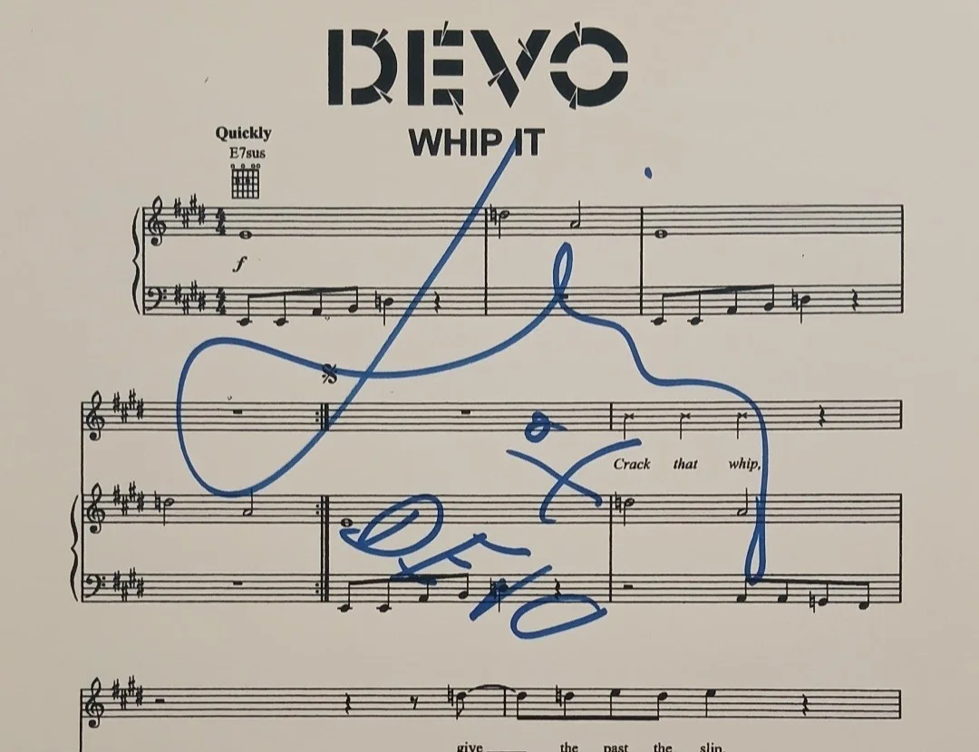 Gerald Jerry Casale Signed Devo Whip It Complete Music Sheet - JSA Autograph, image 2