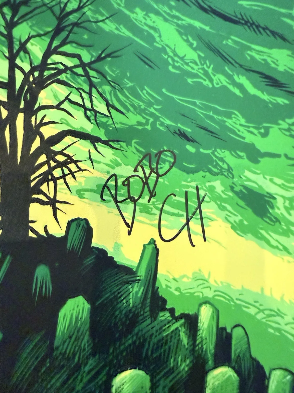 cypress hill — Cypress Hill Autographed Haunted Hill 75/100 12 W x 36 H RARE, image 2