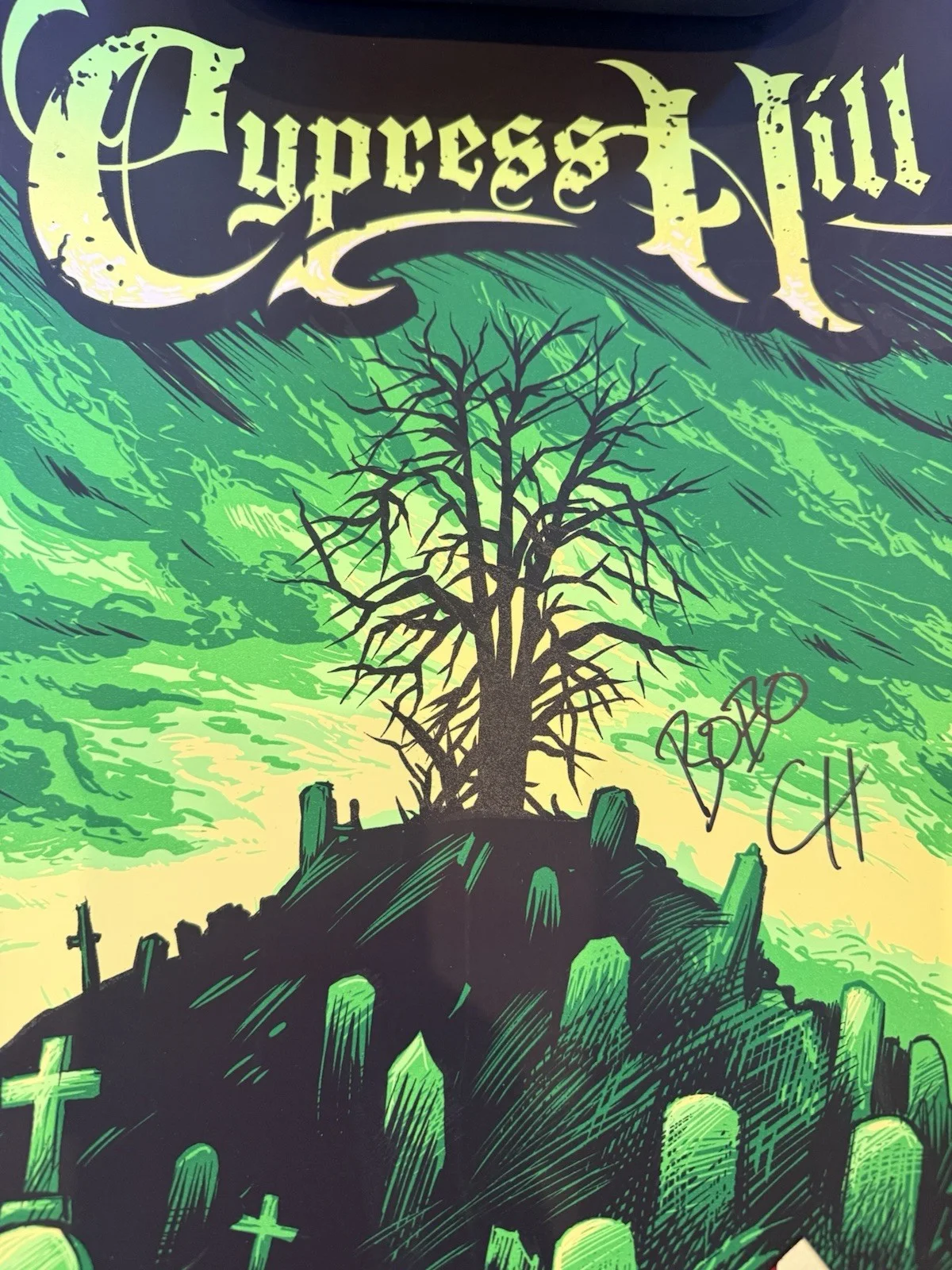cypress hill — Cypress Hill Autographed Haunted Hill 75/100 12 W x 36 H RARE, image 5