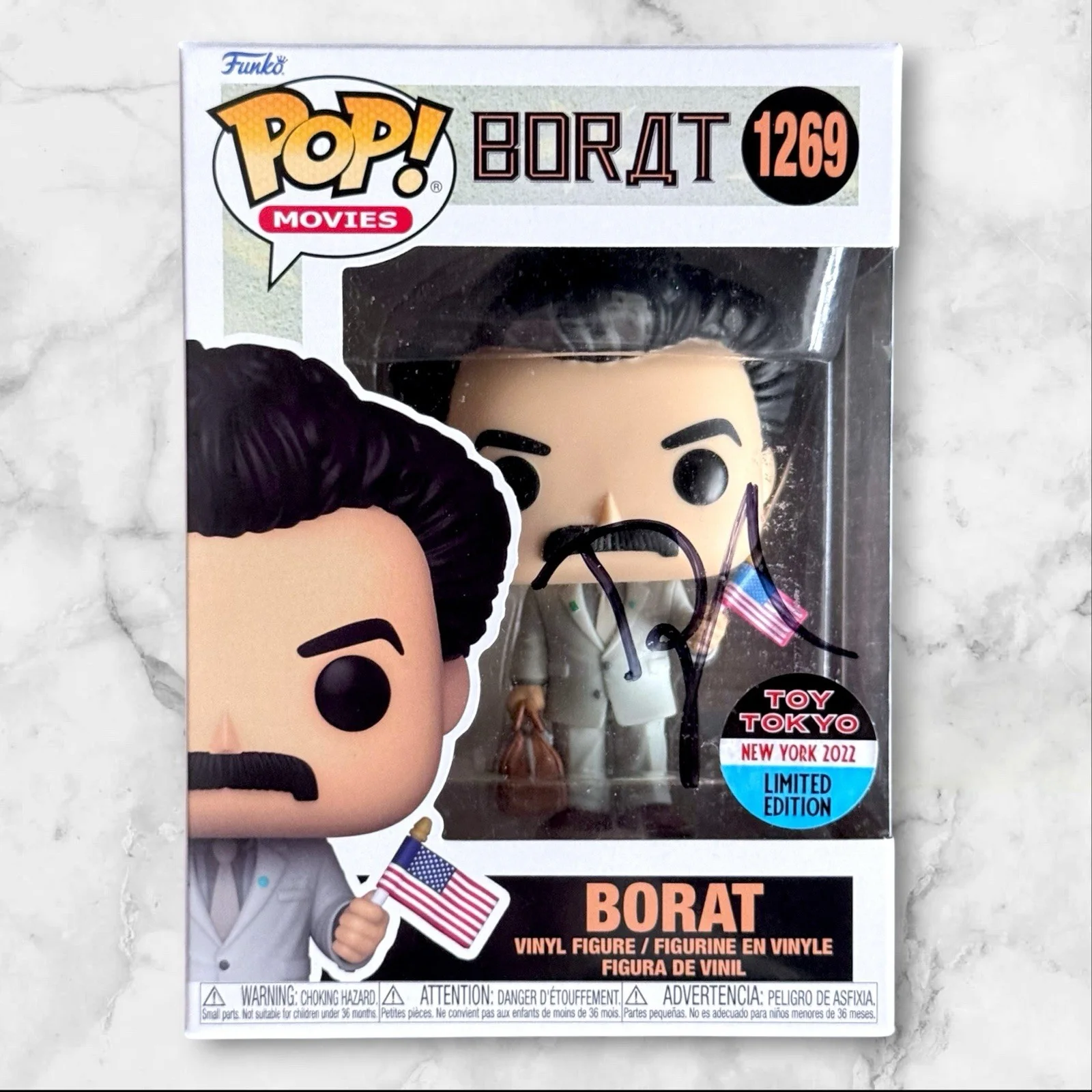 Sacha Baron Cohen — Sacha Baron Cohen Signed Autographed Borat Tokyo LE Funko Pop #1269