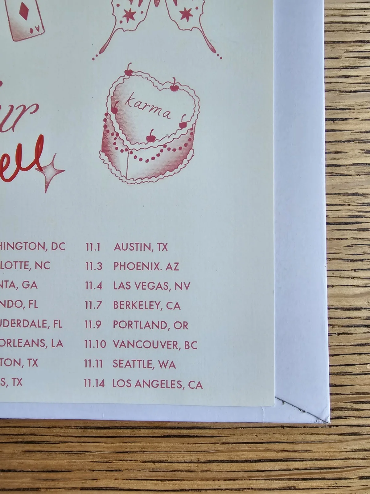 Autographed Chappell Roan Midwest Princess 2023 Tour Poster Flash Tattoo 8x10", изображение 3