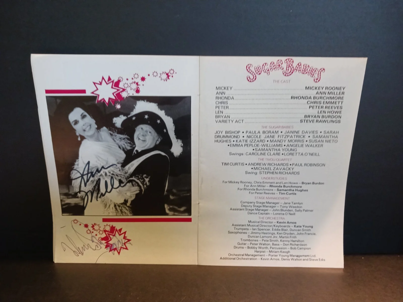 Mickey Rooney — Autographed Mickey Rooney and Ann Miller Playbill Sugar Babies, image 2