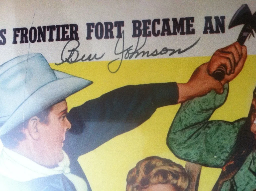 Original 1957-11x14 Lobby card Autographed by Ben Johnson EX/NRMNT, image 2