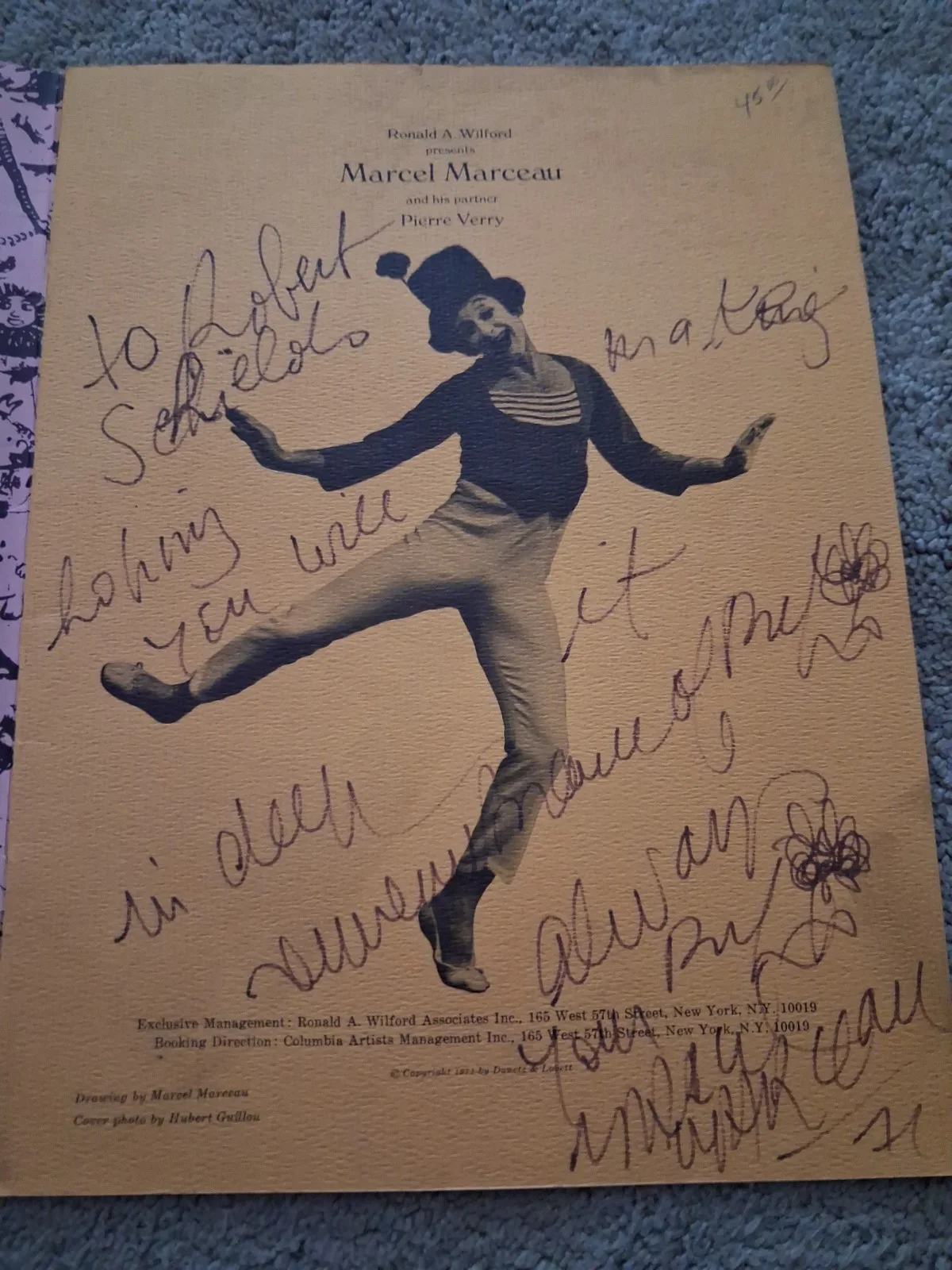 Marcel Marceau Signed Magazine Autographed, image 3