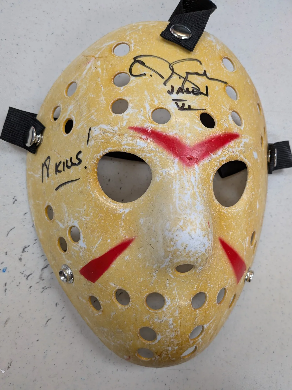 CJ GRAHAM Signed 18 KILLS Hockey MASK Jason Voorhees F13th Pt 6 BAS QR, изображение 2
