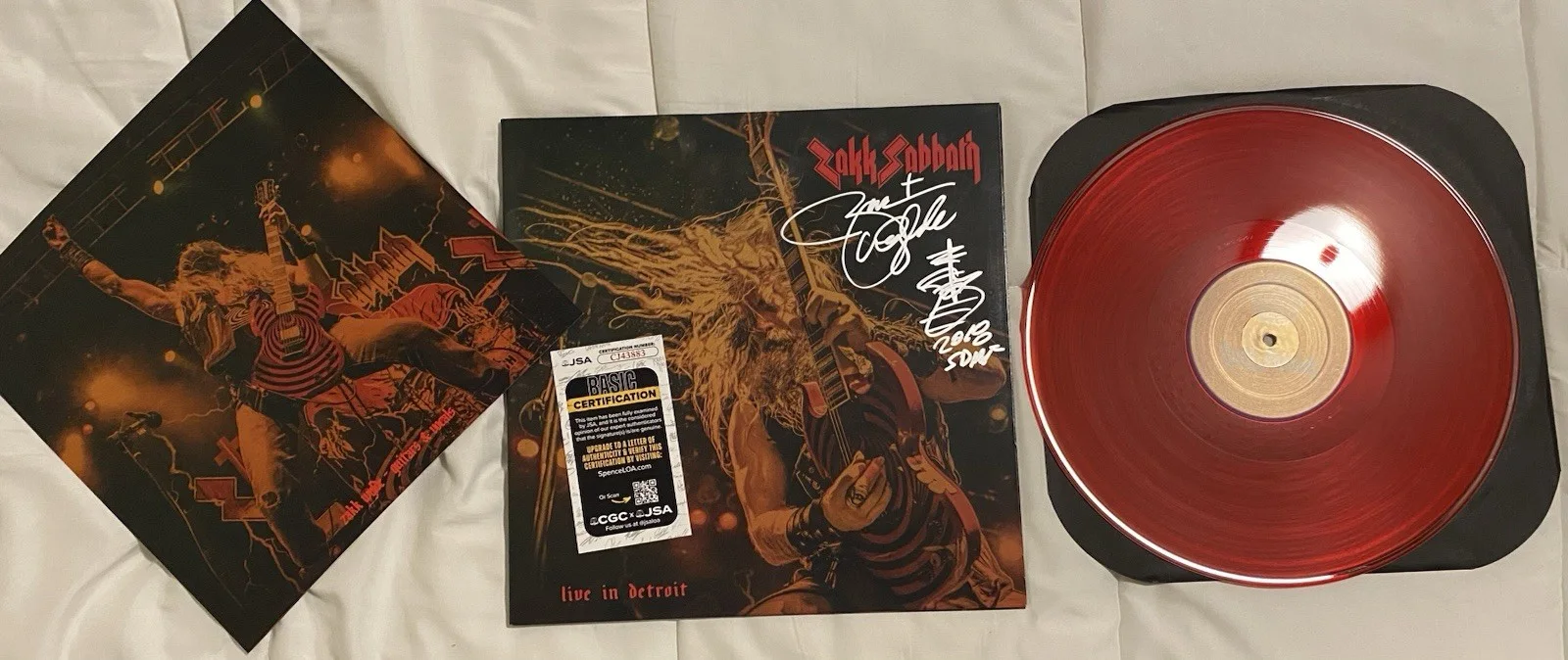 Zakk Sabbath Live in Detroit Signed Record Autograph JSA COA, image 2