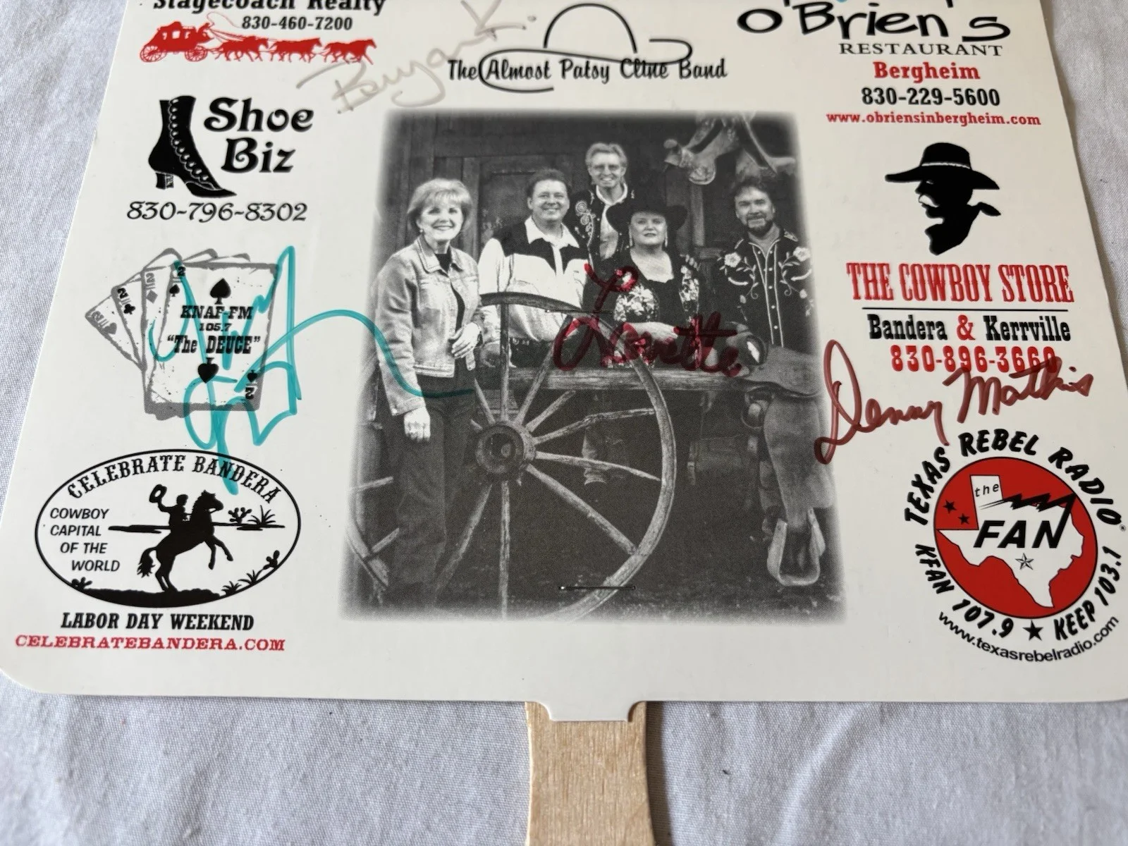 Collectible Almost Patsy Cline Band Autographed Hand Fan, image 3