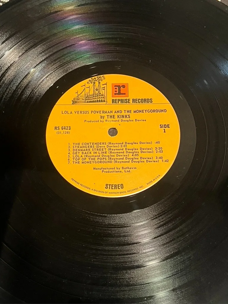 DAVE DAVIES Hand Signed THE KINKS PART ONE LOLA VERSUS POWERMAN LP, image 5