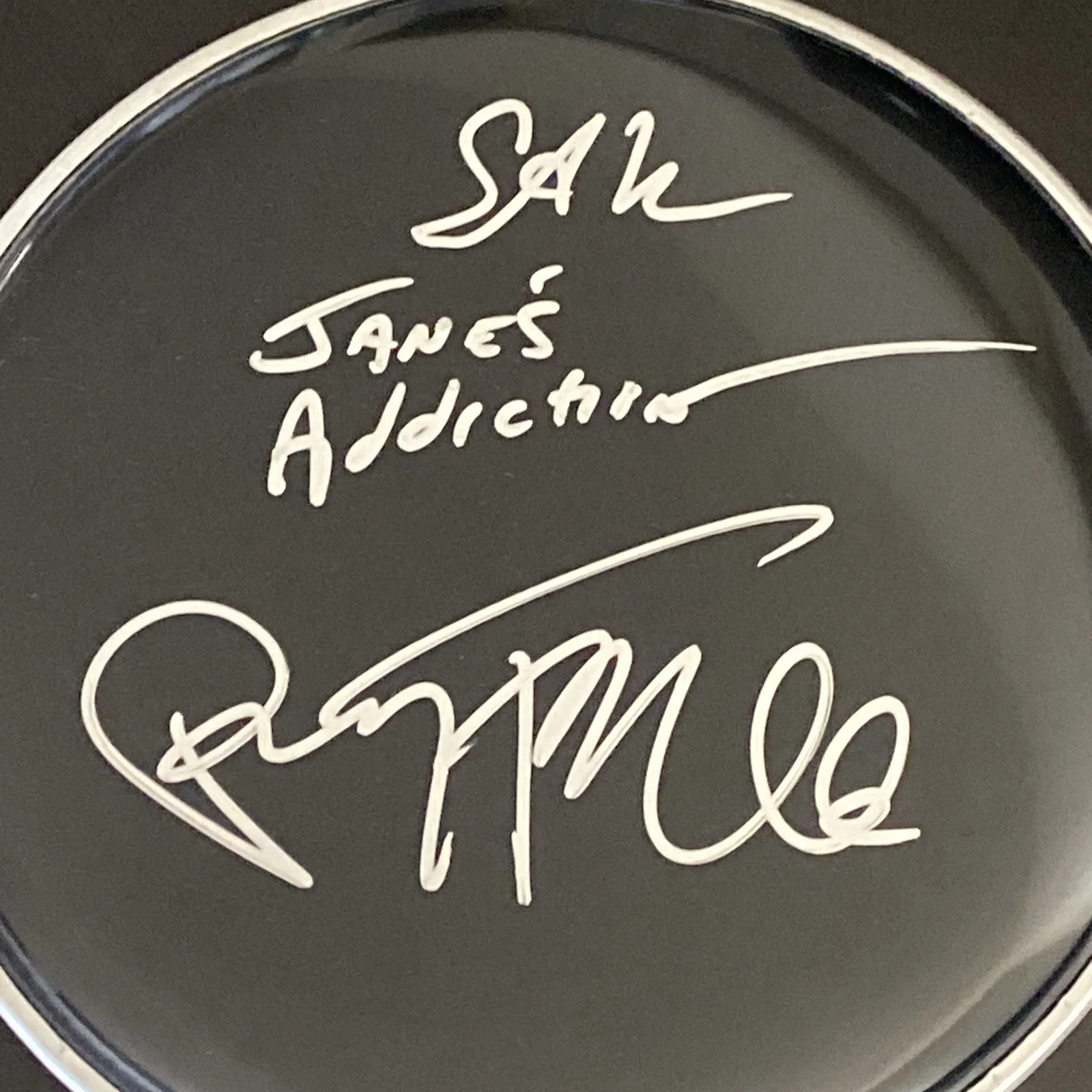 Jane's Addiction Autographed Drumhead 10" Perry Farrell & Stephen Perkins, image 2