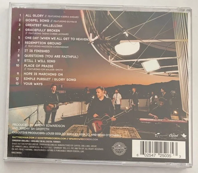 Matt Redman Glory Song Signed Autographed CD 2017 Sparrow Records Very Good, image 3
