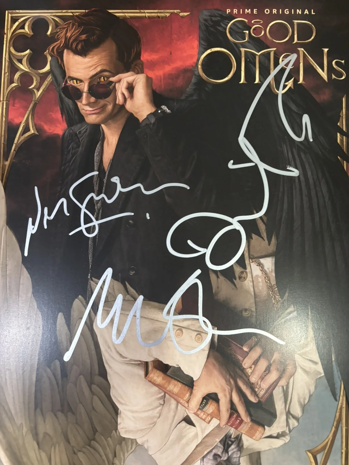 David Tennant, Michael Sheen, Neil Gaiman — Good Omens 11x17 NYCC Lithograph Signed by David Tennant, Michael Sheen, Neil, изображение 2