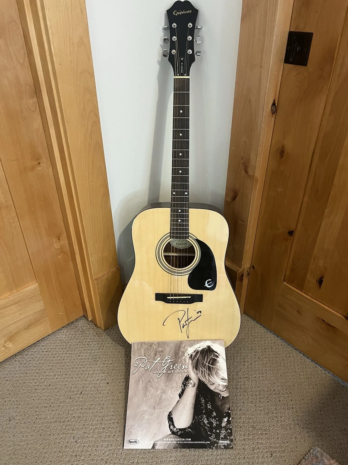 Signed Pat Green original acoustic guitar, image 2