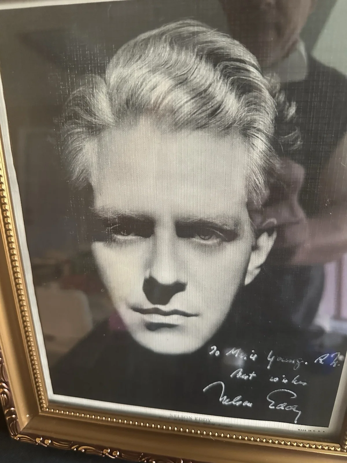 Nelson Eddy Autographed Pic/ Photo in Frame (12 inches by 10 inches)COA included, image 2