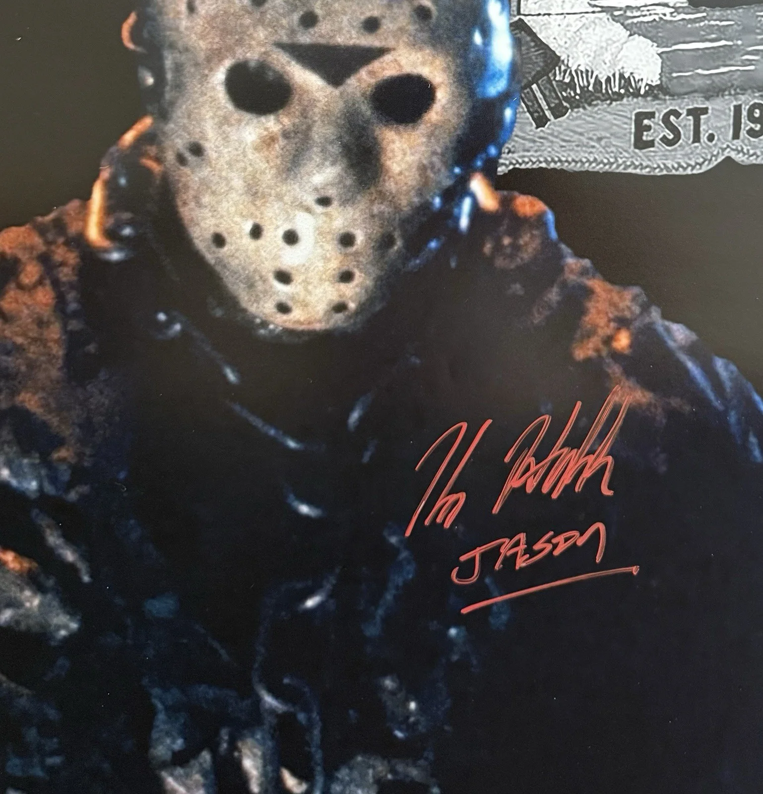 Kane Hodder — Kane Hodder Signed 16x20 Friday The 13th Custom Edit Red Paint Pen JSA, изображение 2