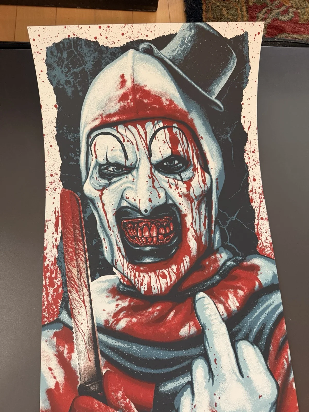 Steve Luros — Steve Luros Terrifier Art The Clown Spot Foil Screen Print Mondo SIGNED Ltd 120, изображение 3