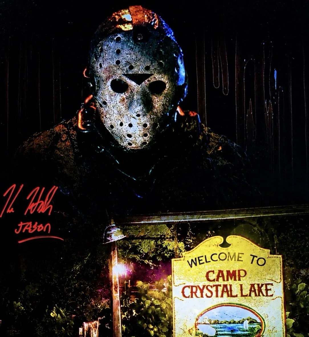 Kane Hodder — Kane Hodder Signed 16x20 Friday The 13th Custom Edit Red Paint Pen JSA