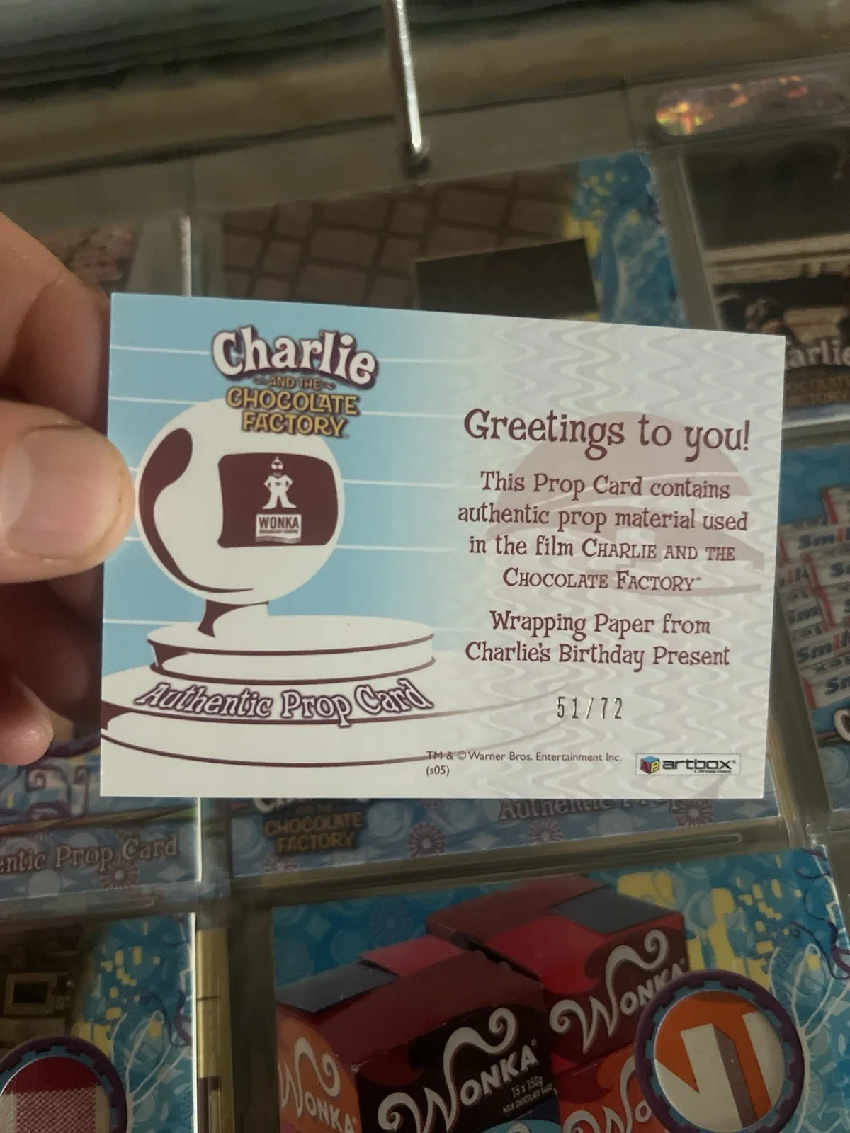 ArtBox Charlie & The Chocolate Factory - Charlie’s Choc Bar Wrapper Rare Card, изображение 2