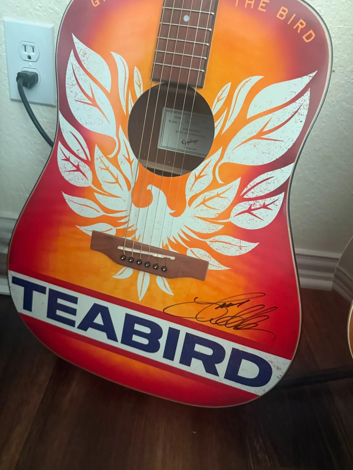 Jason Aldean Epiphone TEABIRD signed guitar one of a kind, изображение 2