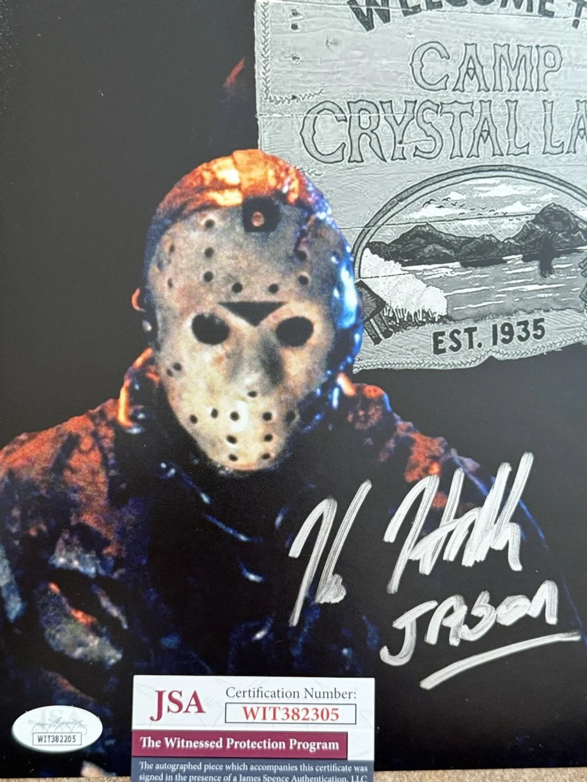 Kane Hodder — Kane Hodder Signed 8x10 Friday The 13th Custom Edit Jason Inscribed, image 3