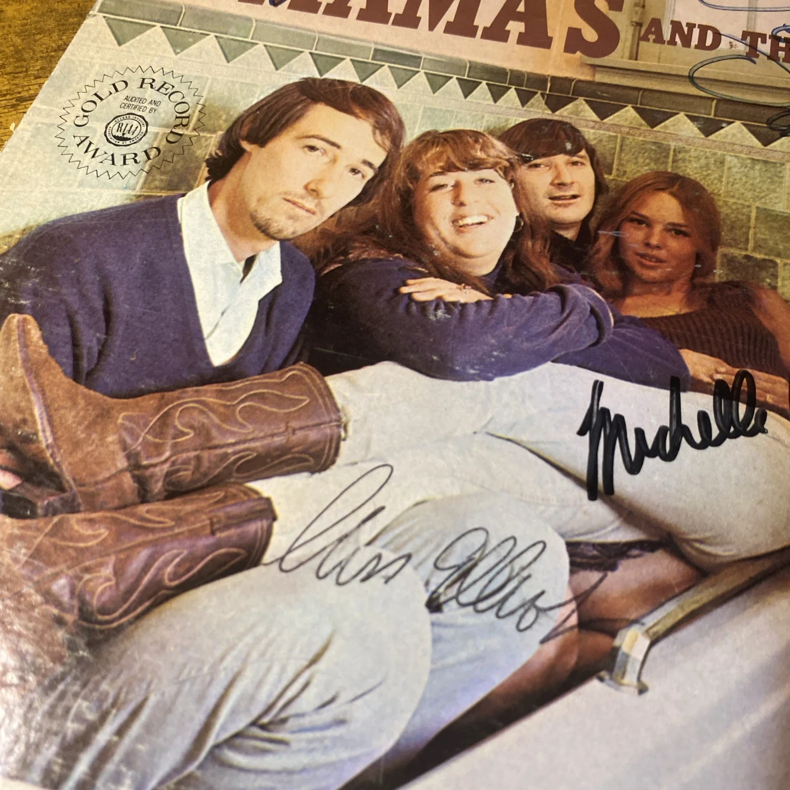 MAMAS & THE PAPAS Signed Vinyl LP RECORD Album by ALL 4 MEMBERS RARE!, изображение 3