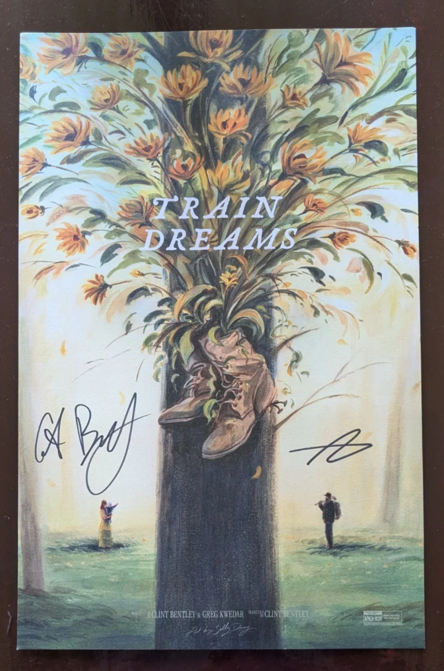 Clint Bentley — Train Dreams Movie Poster Signed by Director Clint Bentley & DP Adolpho Veloso