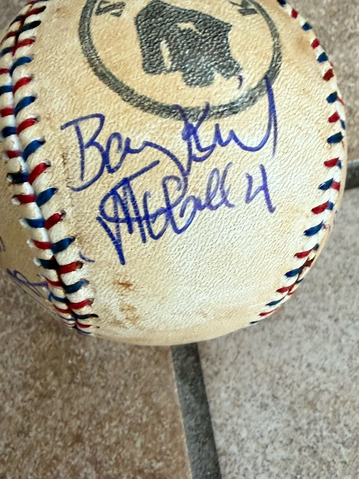 Mike Starr — The Natural Knights Custom Ball Signed By 4 Cast Members. JSA, image 3