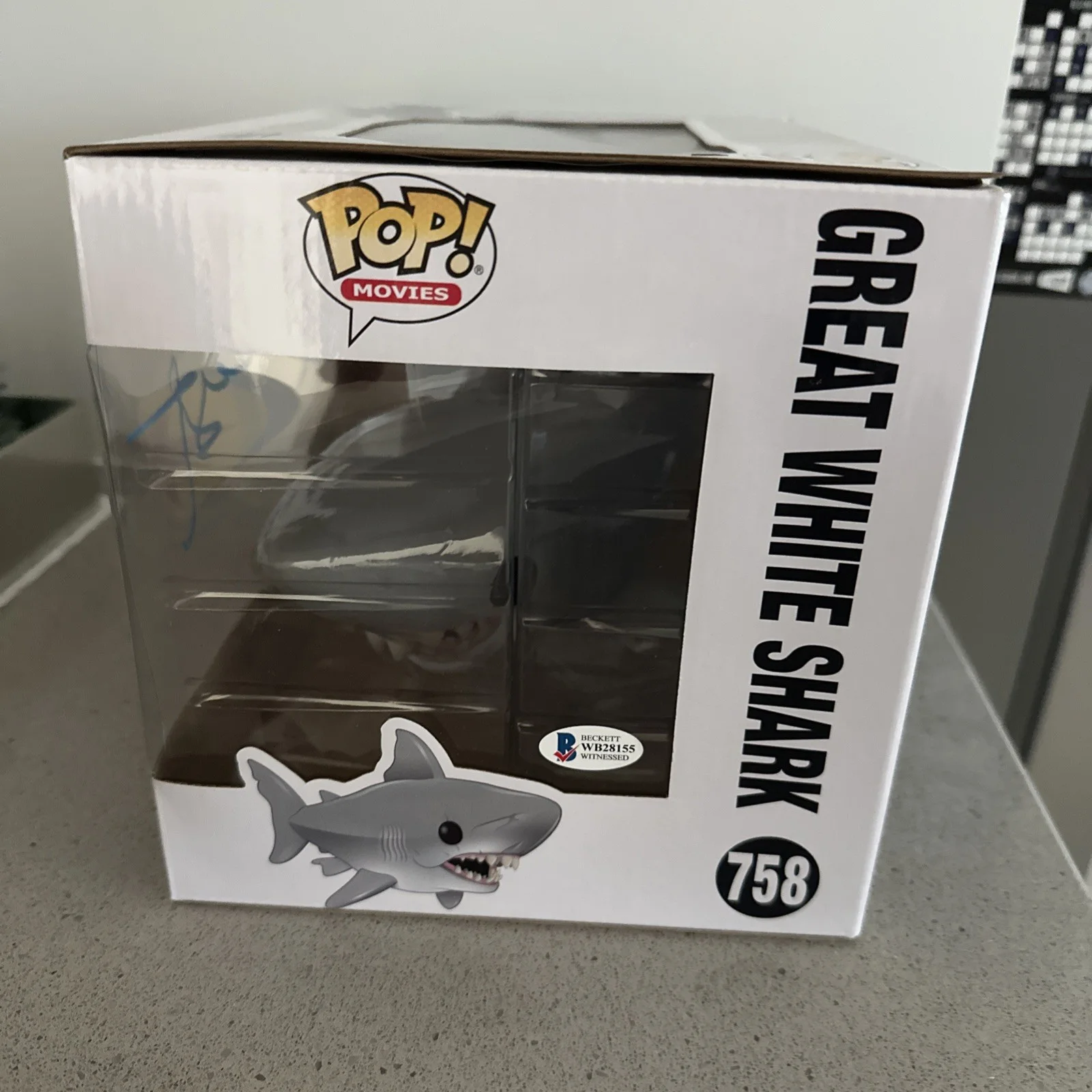 Richard Dreyfuss — Funko Large Pop Jaws Great White Shark Richard Dreyfuss Signed Beckett COA, image 2