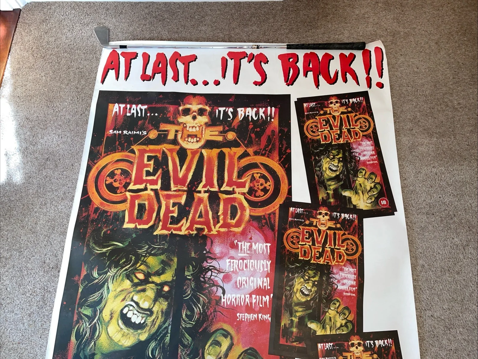 EVIL DEAD - 1990 Video Release Promotional Poster Rare Vgc 60” X 40”, image 3