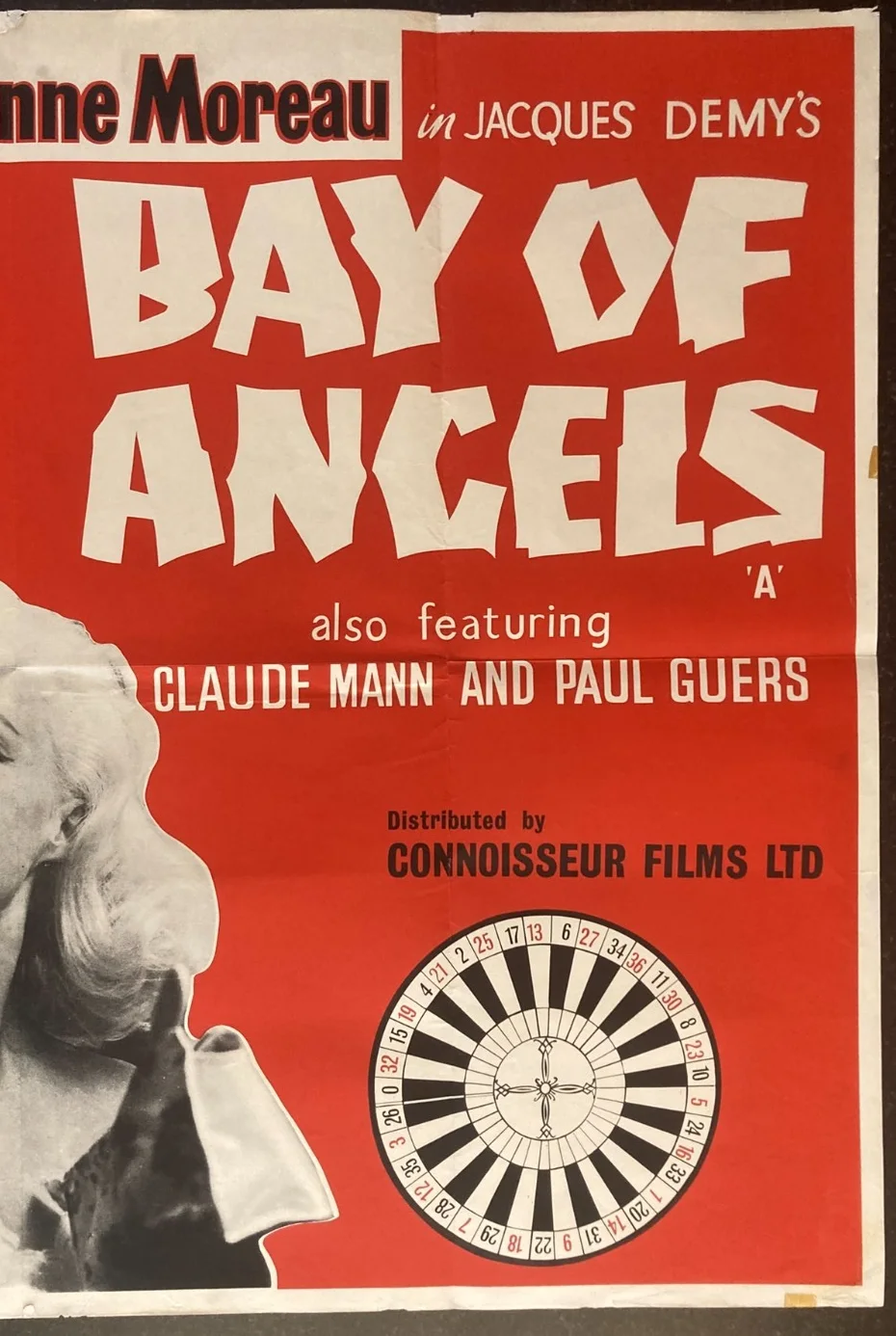 BAY OF ANGELS 1965 Original Cinema UK Quad Movie POSTER Jeanne Moreau Classic, изображение 4