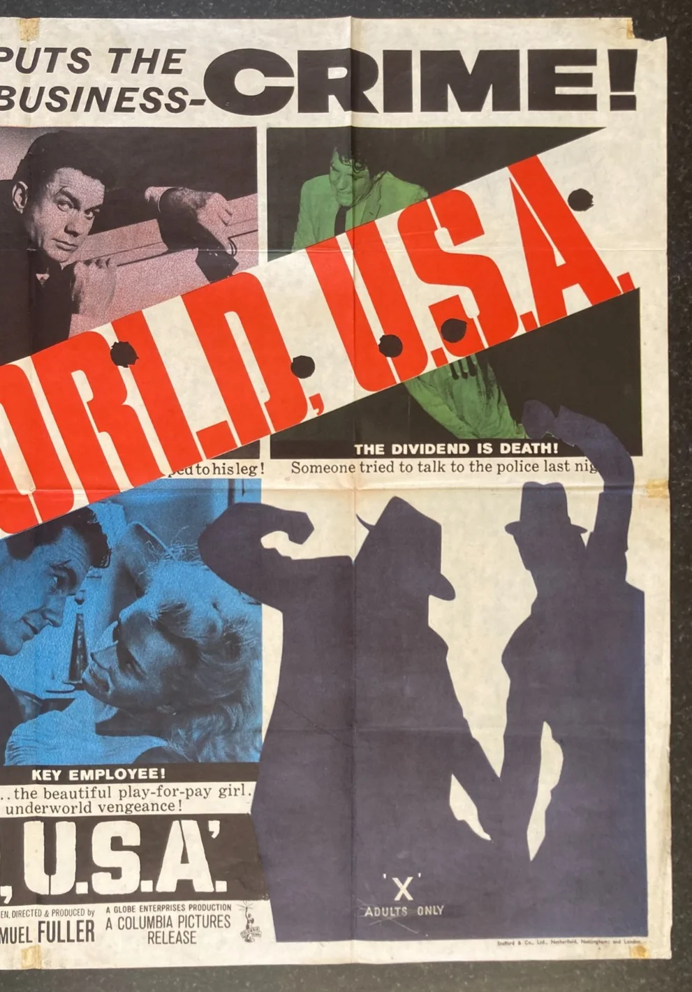 UNDERWORLD U.S.A 1961 Original Cinema UK Quad Movie POSTER Cliff Robertson Noir, изображение 4