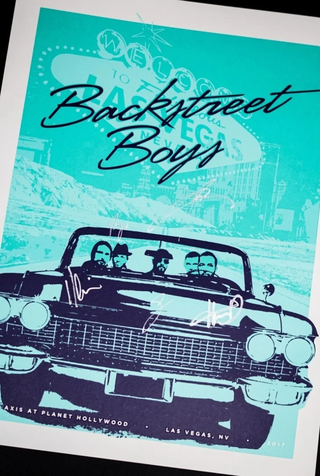 Rare VIP Signed 2017 BACKSTREET BOYS Poster, image 2