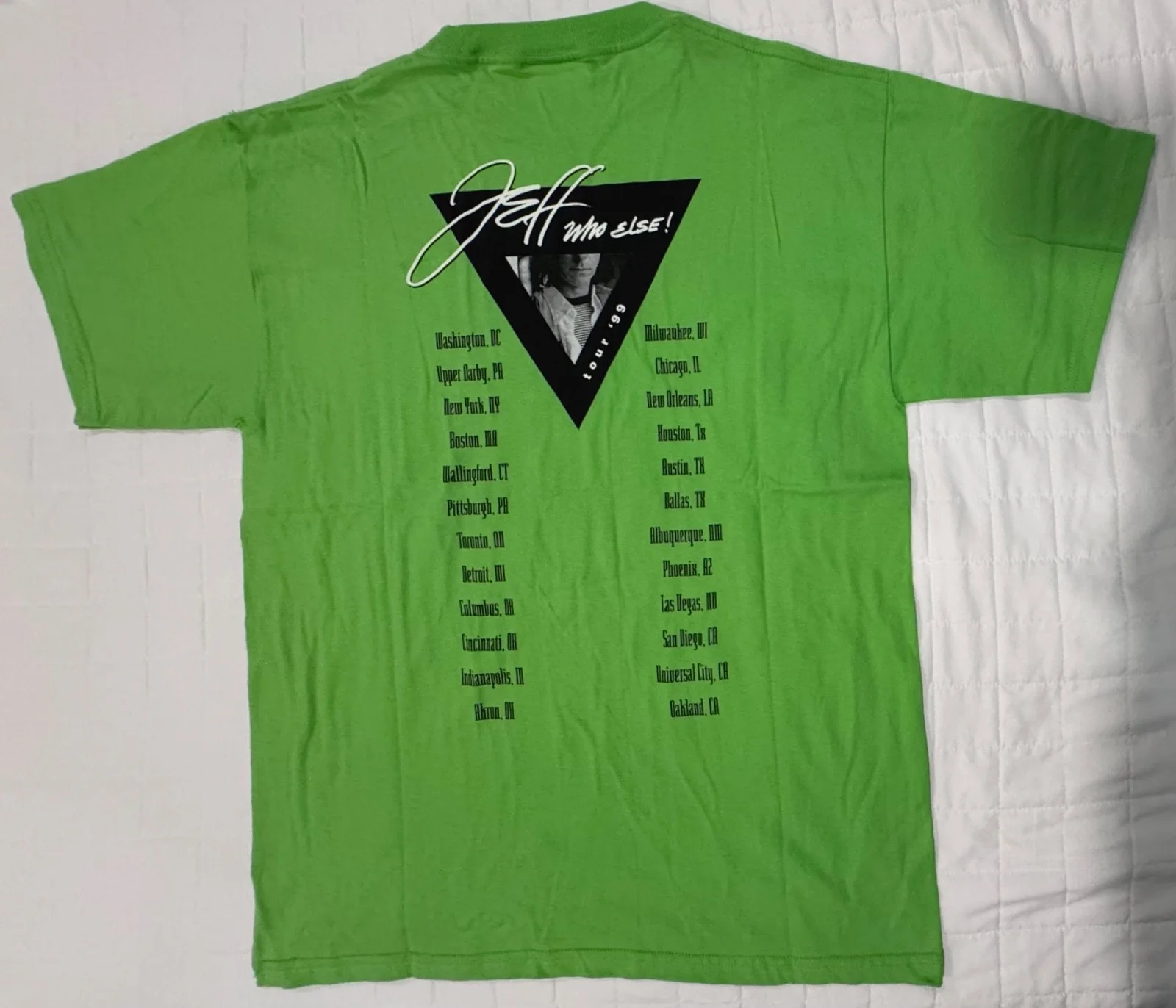 Jeff Beck Vintage 1999 Tour Shirt Signed By Paul Thorn Rare Concert Tee, изображение 3