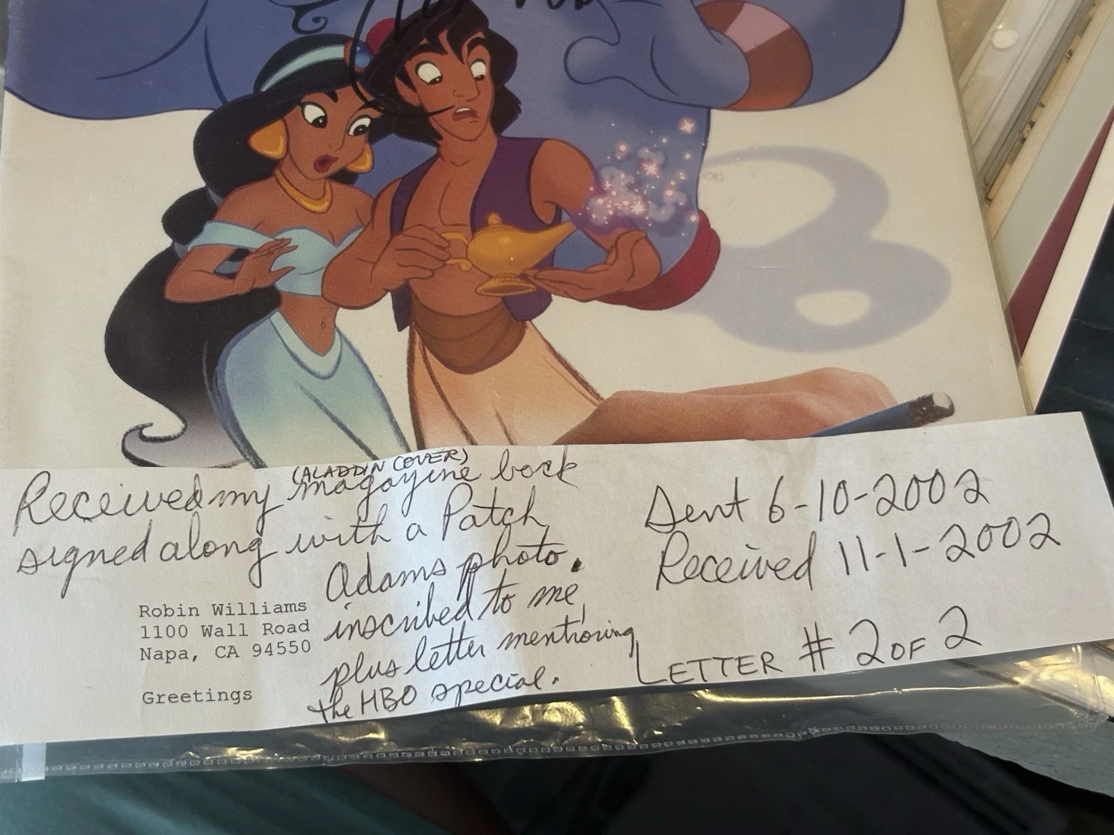 Robin Williams — Entertainment Weekly Magazine Aladdin Cover Signed by Robin Williams Original, изображение 3